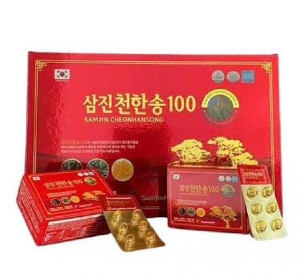 Tinh Dầu Thông Đỏ Hàn Quốc Samjin Cheonhansong 120 Viên Chính Hãng